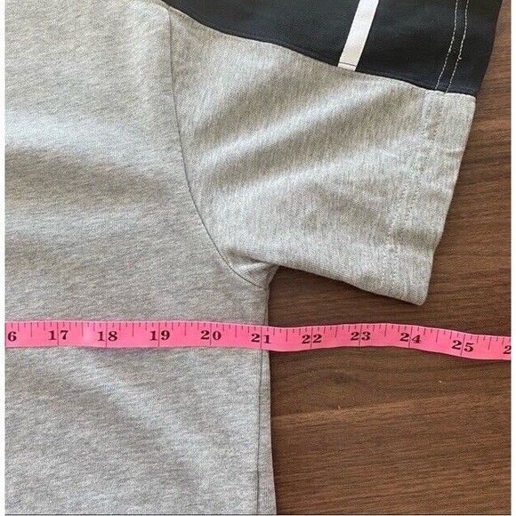 Nike Gray Crop T-shirt Spell Out Logo Large Activewear Oversized Boxy Streetwear - Picture 7 of 10